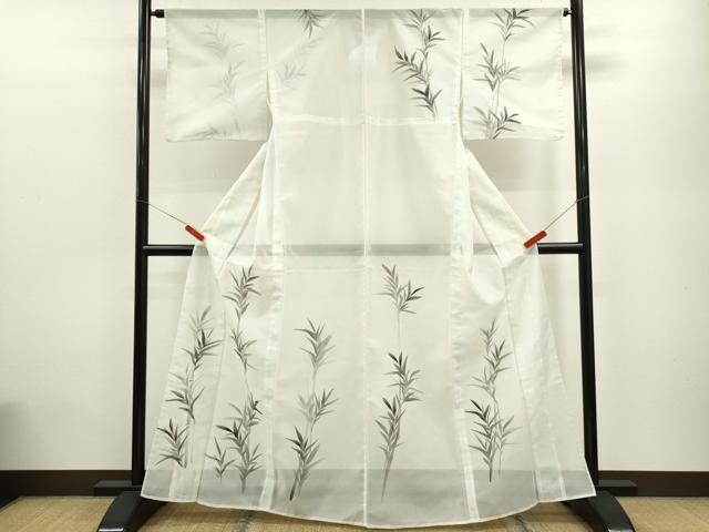 平和屋着物*夏物 訪問着 絽 手描き 草木文 洗える着物 CABB9646ze