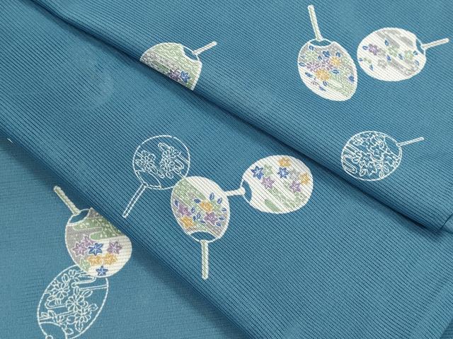 平和屋着物＊夏物　小紋　絽　うちわ草花文　洗える着物　CABB9647ze 平和屋着物＊夏物 小紋 絽 うちわ草花文 洗える着物 CABB9647ze