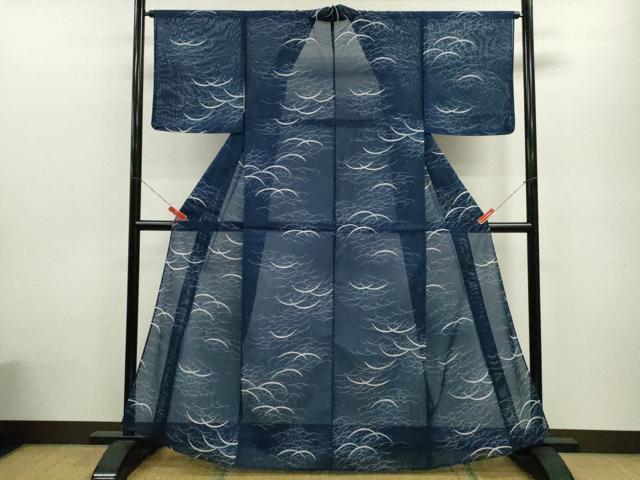 平和屋着物*夏物 小紋 絽 芝草文 洗える着物 未使用 CABB9668ze