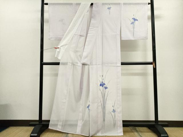 平和屋着物*夏物 訪問着 絽 燕子花 洗える着物 CABB9688ze