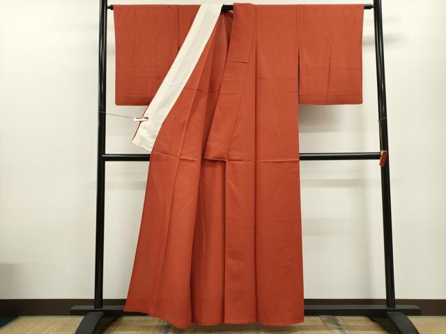 平和屋着物*夏物 色無地 絽 樺色 正絹 逸品 CABB9708ze