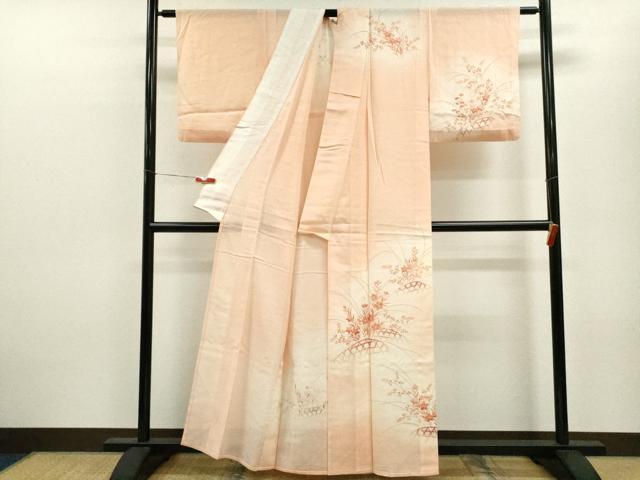 平和屋着物*夏物 訪問着 絽 籬草花文 暈し染め 正絹 逸品 CABB9748ze