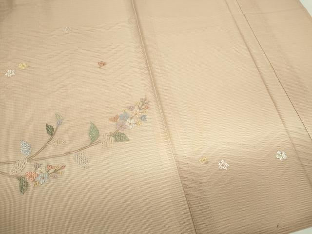 平和屋着物*夏物 中国三大刺繍 スワトウ刺繍 訪問着 紗 総刺繍 枝花文 暈し染め 正絹 逸品 CABB9791ze