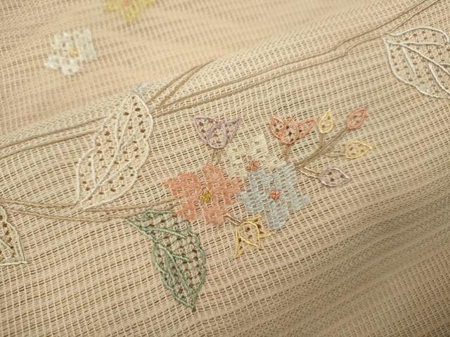 平和屋着物*夏物 中国三大刺繍 スワトウ刺繍 訪問着 紗 総刺繍 枝花文 暈し染め 正絹 逸品 CABB9791ze