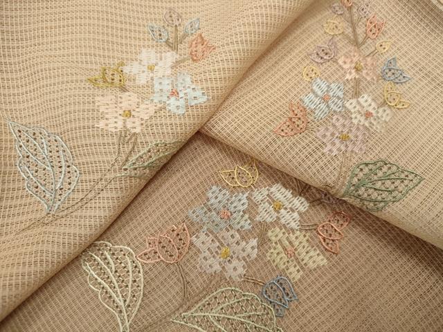 平和屋着物*夏物 中国三大刺繍 スワトウ刺繍 訪問着 紗 総刺繍 枝花文 暈し染め 正絹 逸品 CABB9791ze