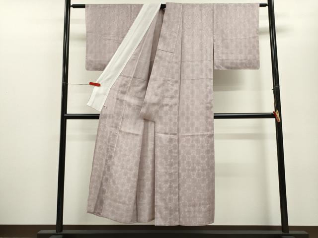 平和屋着物*夏物 小紋 紗 市松格子吉祥文 正絹 逸品 未使用 CABB9803ze