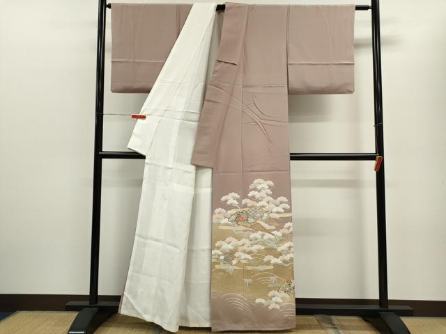 平和屋着物■豪華色留袖 駒刺繍 松竹梅扇面花文 暈し染め 金彩 正絹 逸品 CABB9885ze