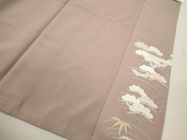 平和屋着物■豪華色留袖 駒刺繍 松竹梅扇面花文 暈し染め 金彩 正絹 逸品 CABB9885ze