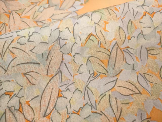 平和屋着物■上質な小紋 枝花文 暈し染め 正絹 逸品 CABB9886ze