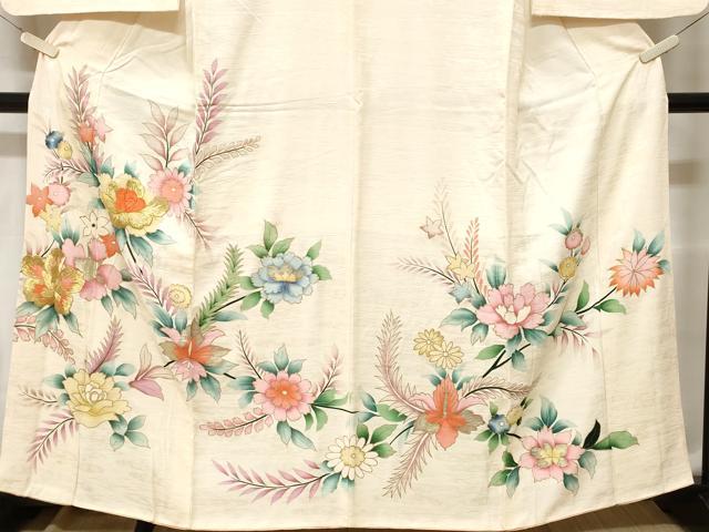 平和屋着物■訪問着 刺繍 枝花文 金彩 正絹 逸品 CABC0414ev