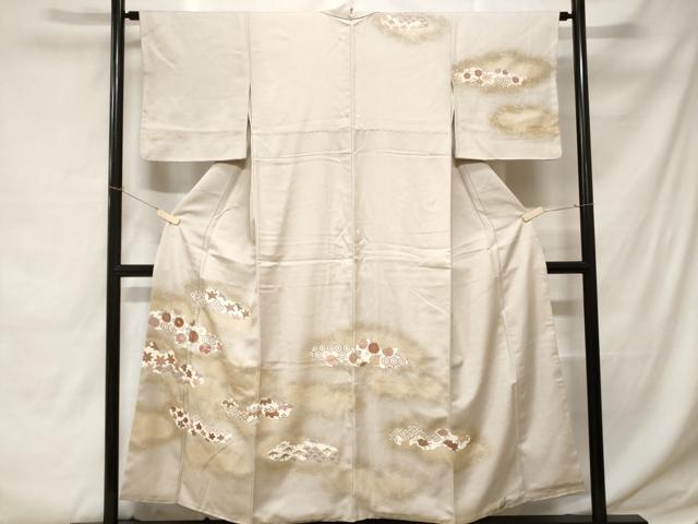 平和屋着物■訪問着 刺繍 雲取り吉祥花文 金彩 正絹 逸品 CABC0454ev