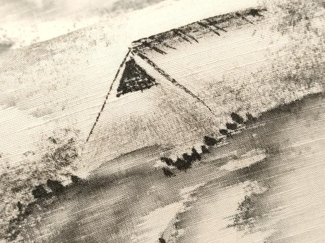 平和屋着物■訪問着 紬地 手描き 風景文 暈し染め 正絹 逸品 CABC0548ev