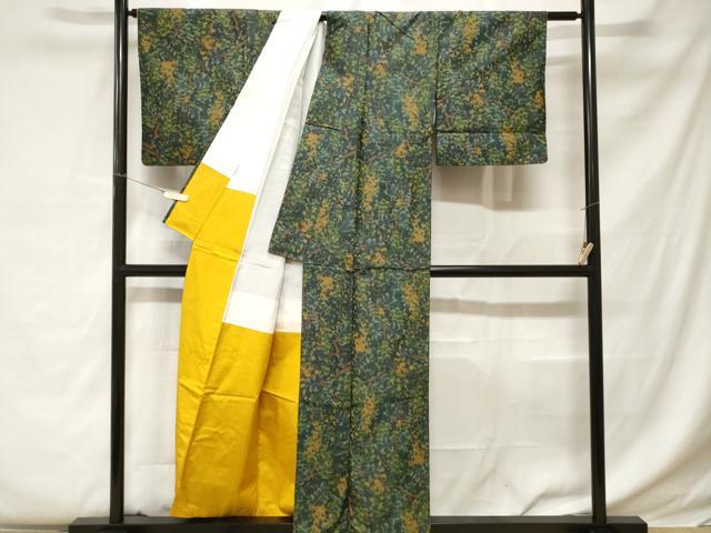 平和屋着物■上質な紬 枝花文 正絹 逸品 CABC0580ev