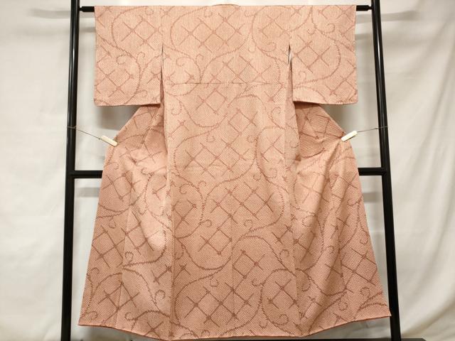 平和屋着物■上質な小紋 総絞り 唐草文 正絹 逸品 CABC0663ev