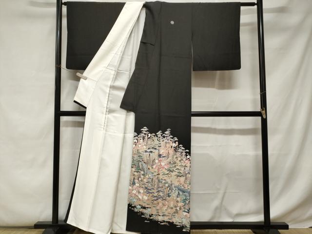 平和屋着物■豪華黒留袖 友禅 作家物 御所解文 正絹 逸品 CABC0771ev