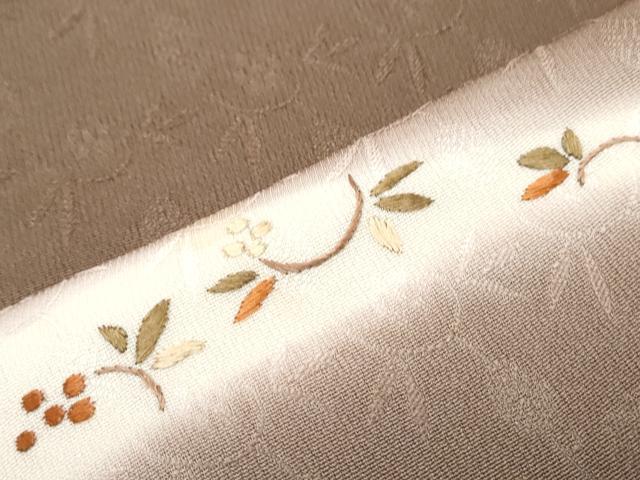 平和屋着物▼訪問着 刺繍 蛍暈し 草葉文 正絹 逸品 CABC1225th