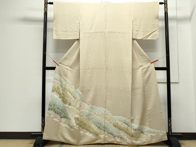 平和屋着物▼豪華色留袖 友禅 樹林文 正絹 逸品 CABC1421th