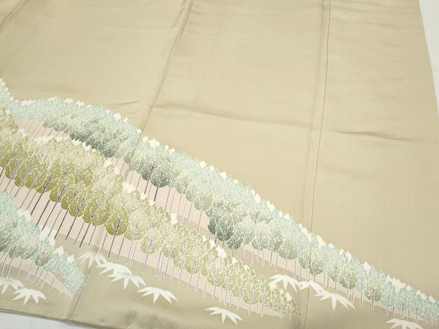 平和屋着物▼豪華色留袖 友禅 樹林文 正絹 逸品 CABC1421th