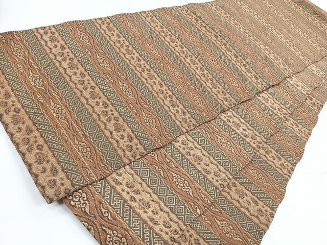 平和屋着物◎太鼓柄袋帯 横段花文 正絹 逸品 CABC1654nb