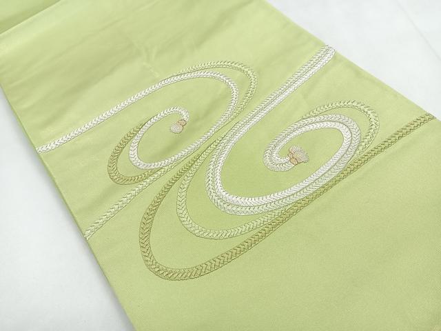 平和屋着物◎中国三大刺繍 相良刺繍 太鼓柄袋帯 結び紐 金糸 正絹 逸品 CABC1679nb