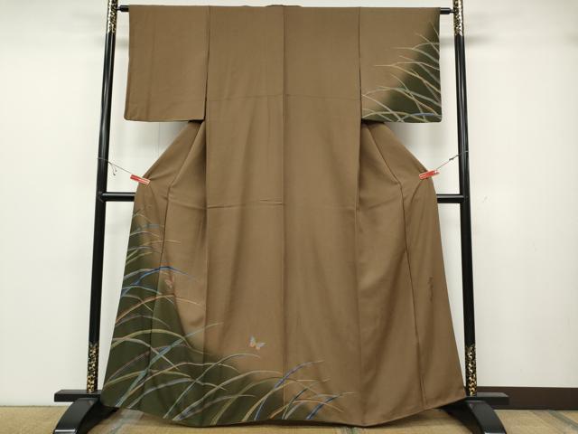 平和屋着物●染色作家 斉藤三才 訪問着 舞蝶文 暈し染め 金彩 正絹 逸品 CABC2006ut