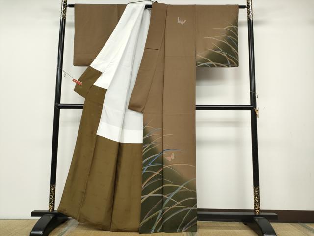 平和屋着物●染色作家 斉藤三才 訪問着 舞蝶文 暈し染め 金彩 正絹 逸品 CABC2006ut