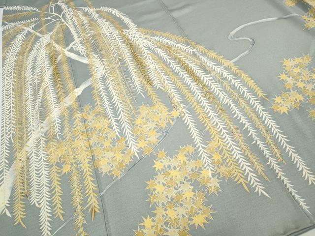 平和屋着物●訪問着 刺繍 草木文 金彩 小田急百貨店扱い 正絹 逸品 CABC2036ut