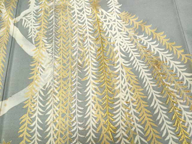 平和屋着物●訪問着 刺繍 草木文 金彩 小田急百貨店扱い 正絹 逸品 CABC2036ut