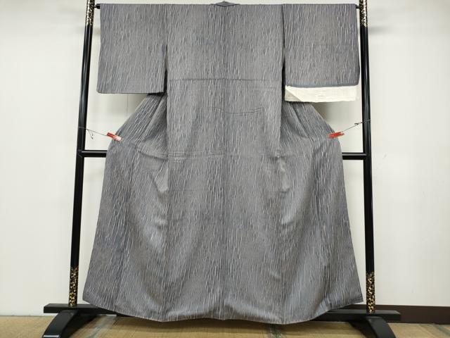 平和屋着物●上質な小紋 杢目文 反端付き 正絹 逸品 CABC2042ut