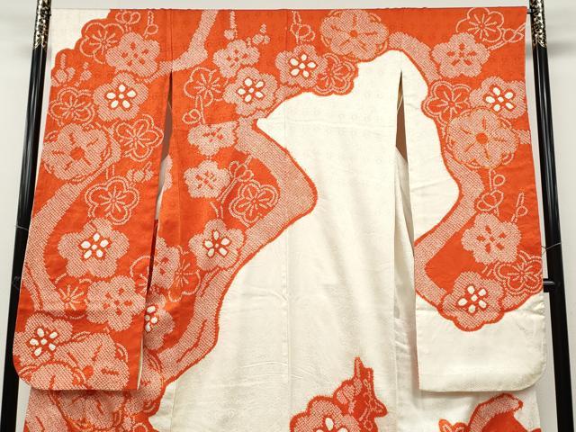 平和屋着物●豪華振袖 駒刺繍 絞り 舞梅文 正絹 逸品 CABC2048ut