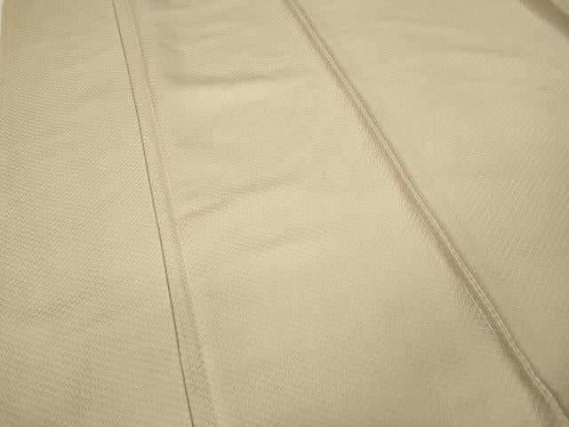 平和屋着物●上質な色無地 菱地紋 鳥の子色 正絹 逸品 未使用 CABC2057ut