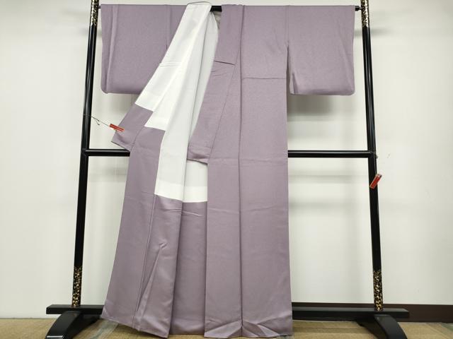 平和屋着物●上質な色無地 作家物 霞地紋 紅藤色 正絹 逸品 CABC2126ut