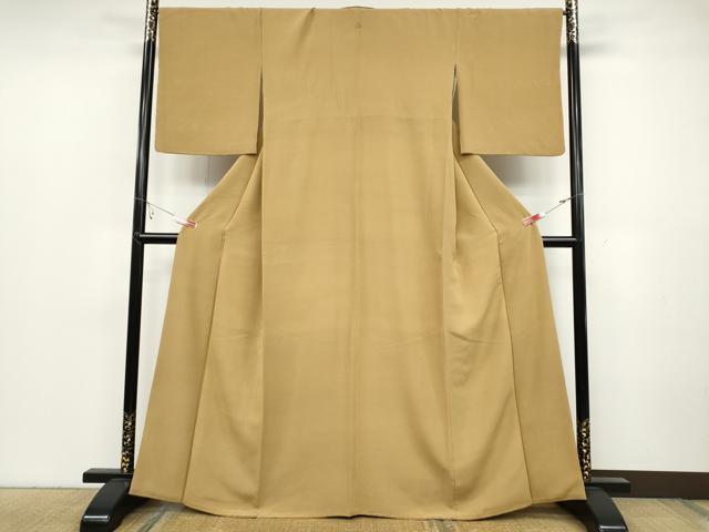 平和屋着物●上質な色無地 飴色 正絹 逸品 CABC2130ut