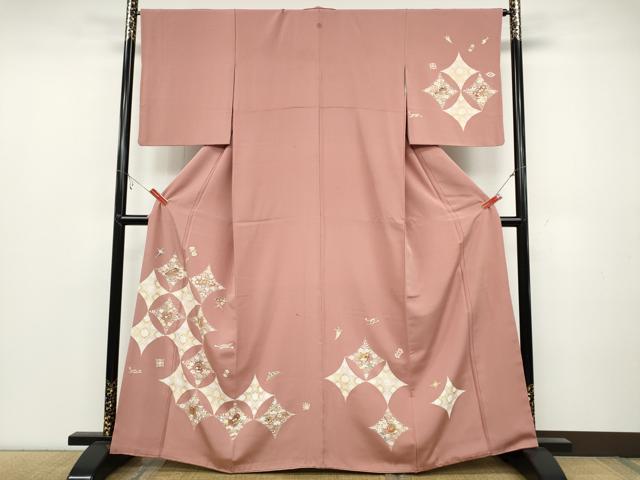 平和屋着物●創業460年・千總 訪問着 駒刺繍 七宝楽器花文 金彩 高島屋扱い 正絹 逸品 CABC2166ut