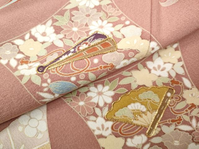平和屋着物●創業460年・千總 訪問着 駒刺繍 七宝楽器花文 金彩 高島屋扱い 正絹 逸品 CABC2166ut