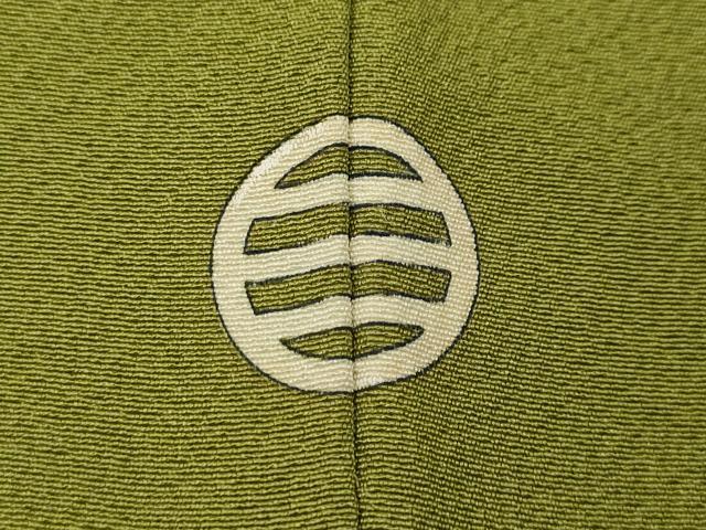 平和屋着物●上質な色無地 霞地紋 青丹色 正絹 逸品 CABC2204ut