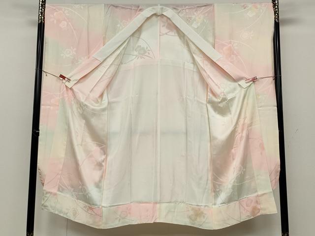 平和屋着物●豪華振袖・長襦袢セット 御所車花蝶文 暈し染め 金彩 正絹 逸品 CABC2208ut