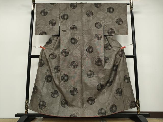 平和屋着物●本場大島紬 9マルキ 吉祥花丸文 正絹 逸品 CABC2246ut