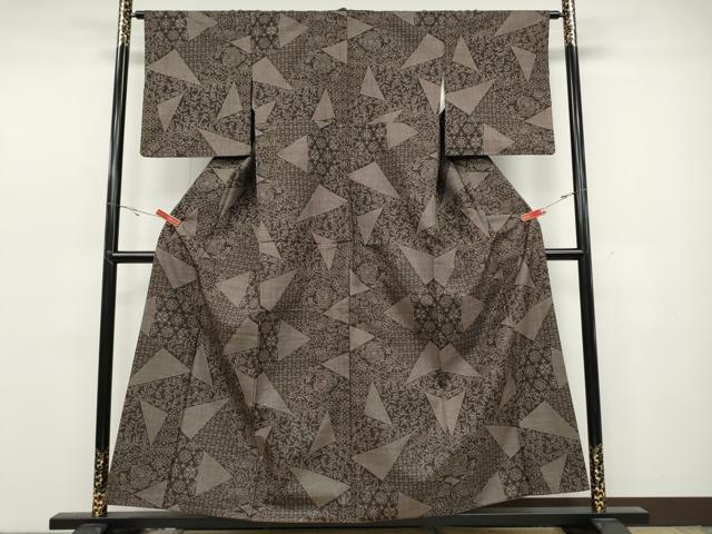 平和屋着物●本場大島紬 7マルキ 切嵌吉祥花文 正絹 逸品 CABC2251ut