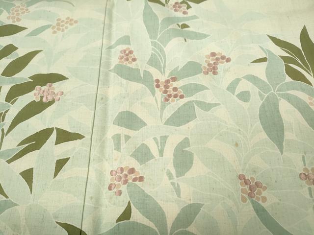 平和屋着物●訪問着 紬地 刺繍 南天文 正絹 逸品 CABC2293ut