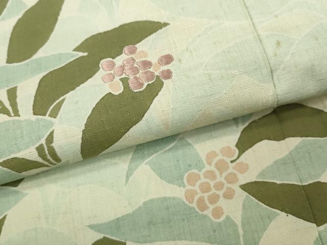 平和屋着物●訪問着 紬地 刺繍 南天文 正絹 逸品 CABC2293ut