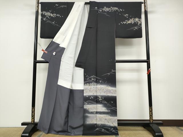 平和屋着物●訪問着 舞桜文 暈し染め 金彩 正絹 逸品 CABC2299ut