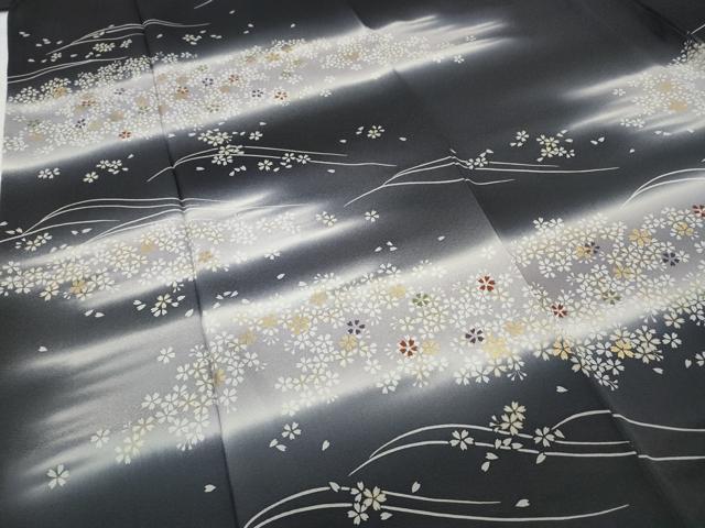 平和屋着物●訪問着 舞桜文 暈し染め 金彩 正絹 逸品 CABC2299ut