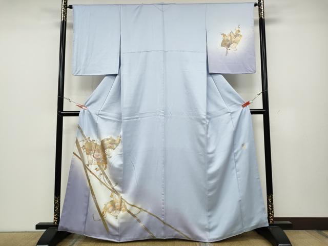 平和屋着物●金彩友禅 卓越技能者・名工・和田光正 訪問着 扇面花文 暈し染め 金銀彩 正絹 逸品 CABC2304ut