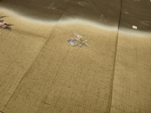 平和屋着物●訪問着 作家物 紬地 枝花文 金彩 やまと誂製 正絹 逸品 CABC2312ut