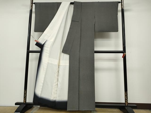 平和屋着物●伝統工芸士 砂川健一 江戸小紋 角通し 黒地 正絹 逸品 CABC2315ut