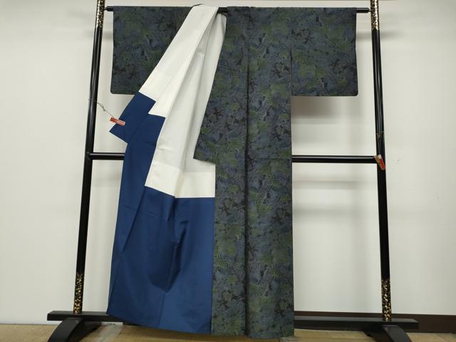 平和屋着物●本場大島紬 蔦の葉文 正絹 逸品 CABC2321ut