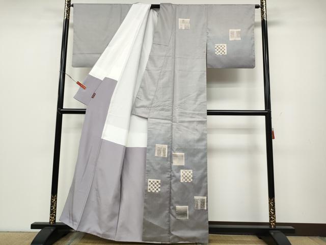 平和屋着物●訪問着 本場染大島紬 色紙吉祥文 正絹 逸品 CABC2325ut