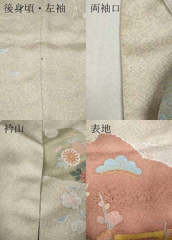 平和屋着物●訪問着 作家物 駒刺繍 雪輪草花文 金彩 正絹 逸品 CABC2340ut