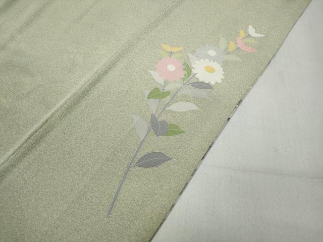 平和屋着物●訪問着 友禅 草花文 シルエット 正絹 逸品 CABC2348ut